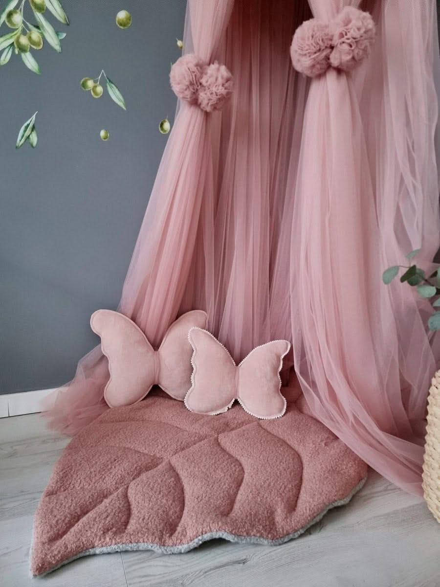Canilc Blush Rose Butterfly Nursery Crib Pillow