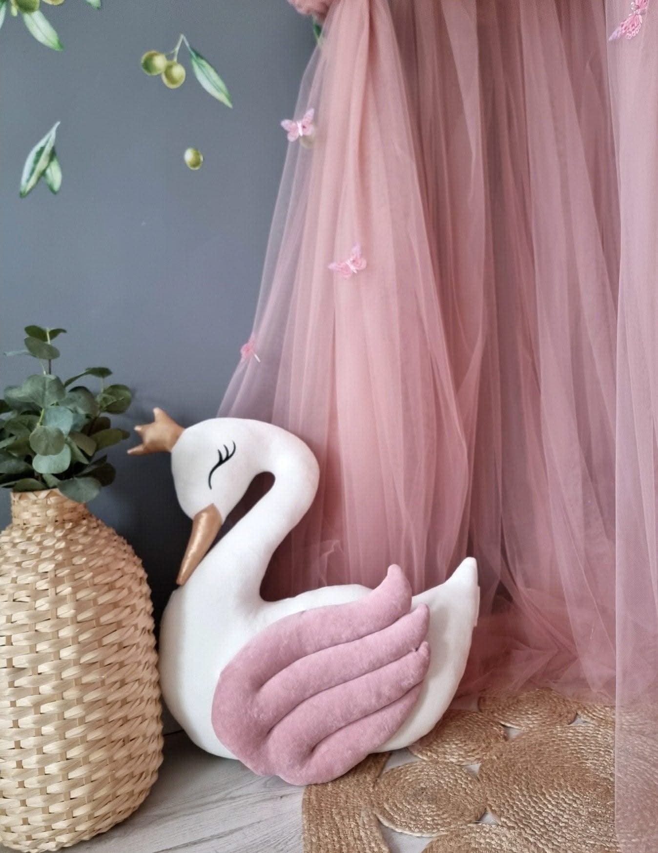 Canilc Princess Swan Blush Decorative Throw Pillow