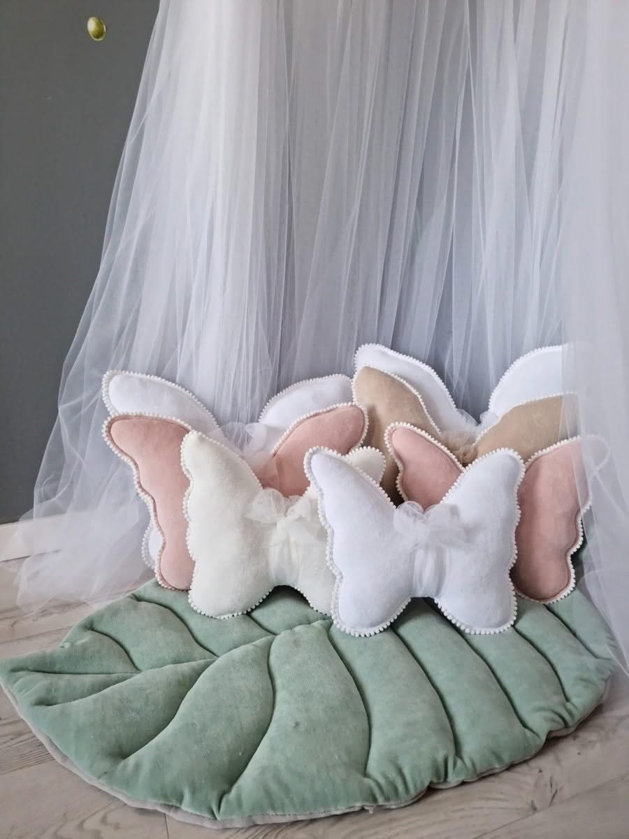 Canilc Blush Rose Butterfly Nursery Crib Pillow