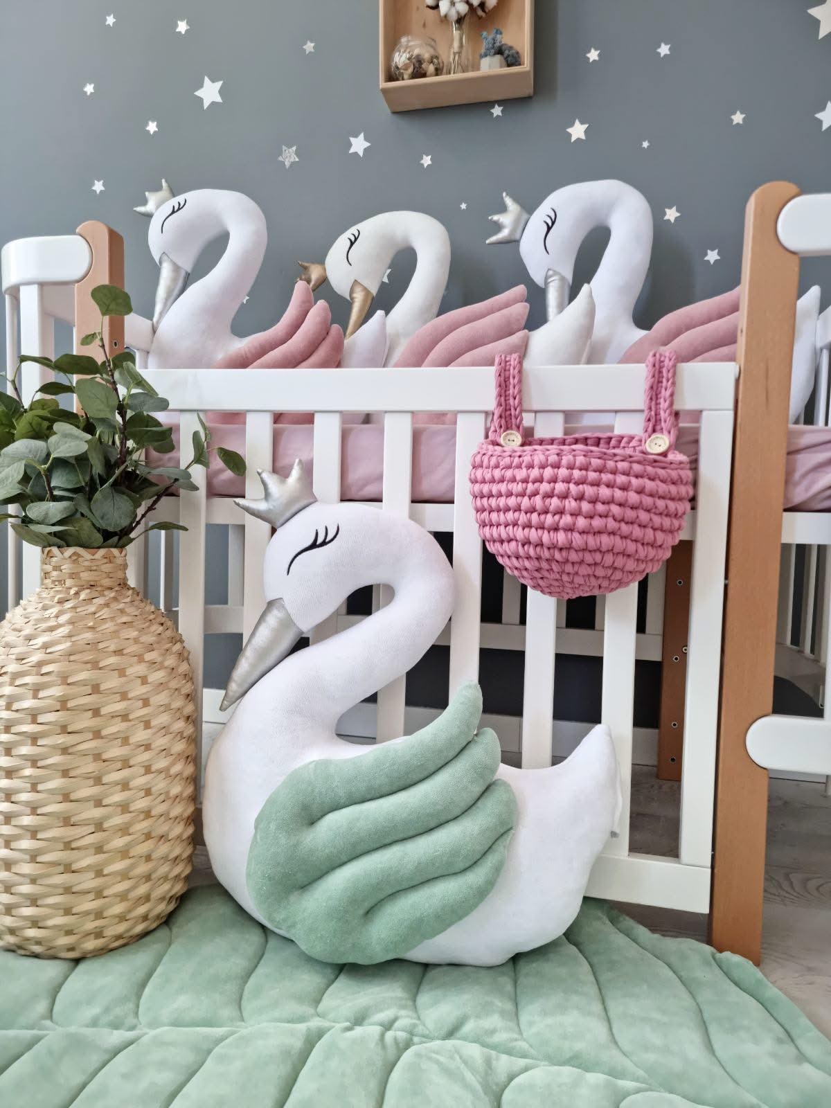 Canilc Princess Swan Blush Decorative Throw Pillow