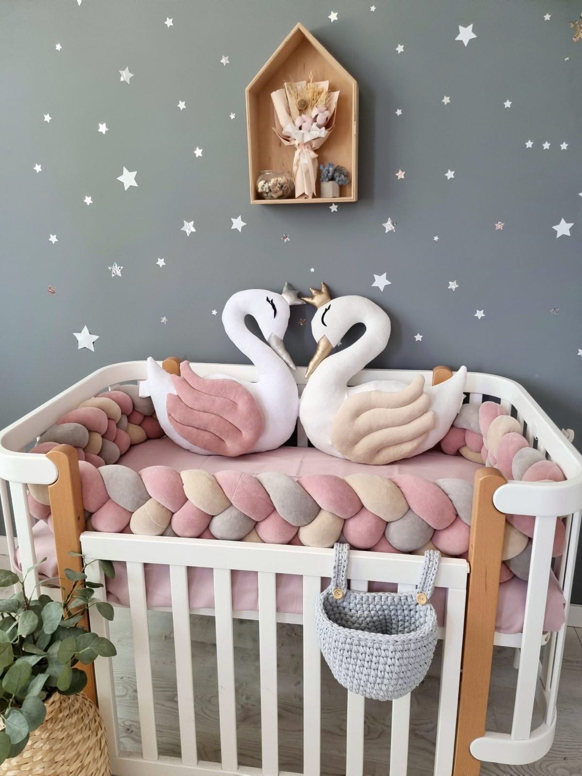 Canilc Princess Swan Blush Decorative Throw Pillow