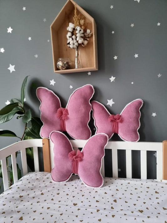 Canilc Blush Rose Butterfly Nursery Crib Pillow