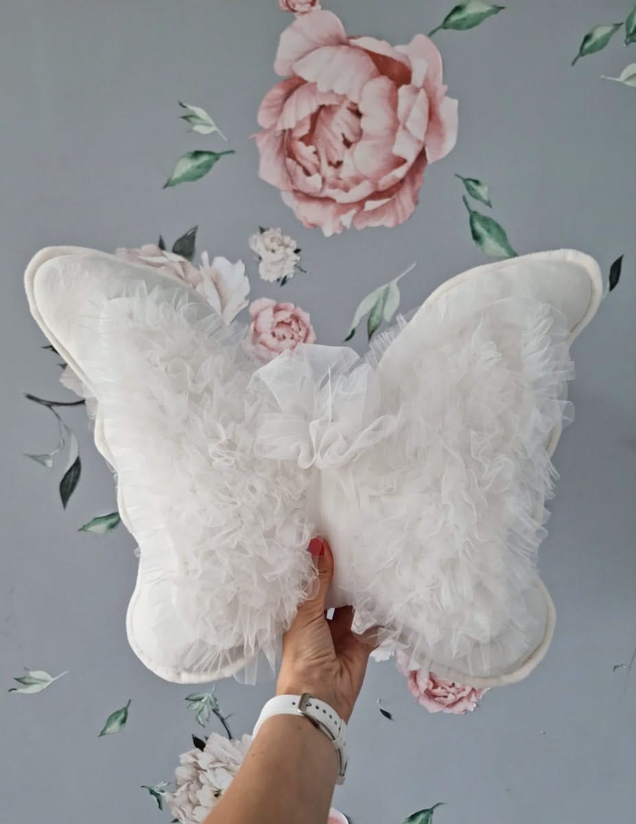 Canilc Decorative Butterfly Pillow - Soft Cotton Velour Nursery Accent